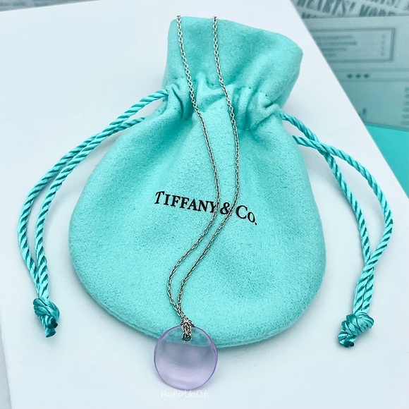 SOLD Authentic Tiffany & Co. Elsa Peretti Amethyst Round Disc Pendant Necklace - Picture 6 of 8